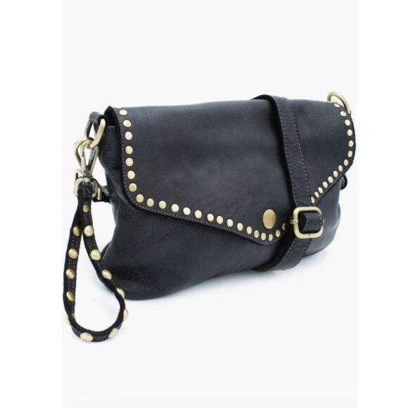 Bolsa Nova Aria Envelope Crossbody in Black Leather Studs Free People Campomaggi - Picture 4 of 10